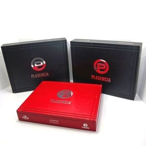 CIGAR BOXES Lot of 3 Elegant Unique Black & Red EUC Gift or Storage